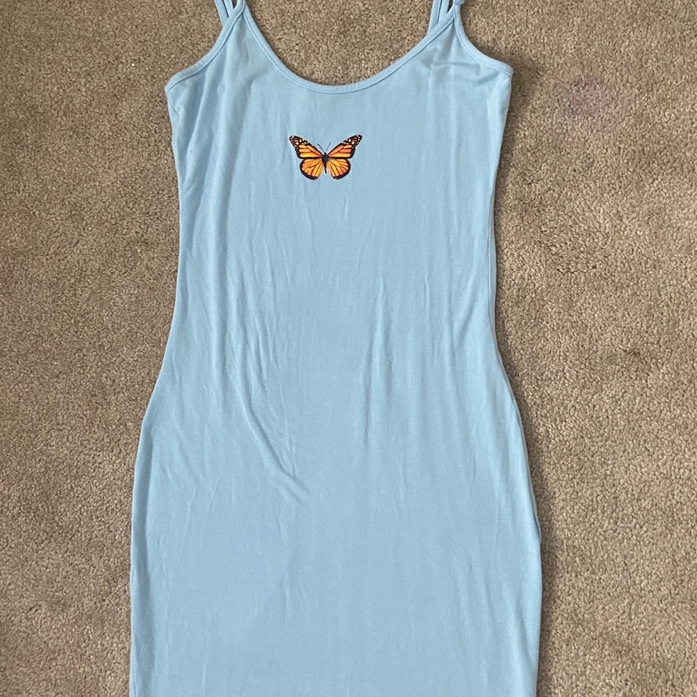 SHEIN baby blue form-fitting dress